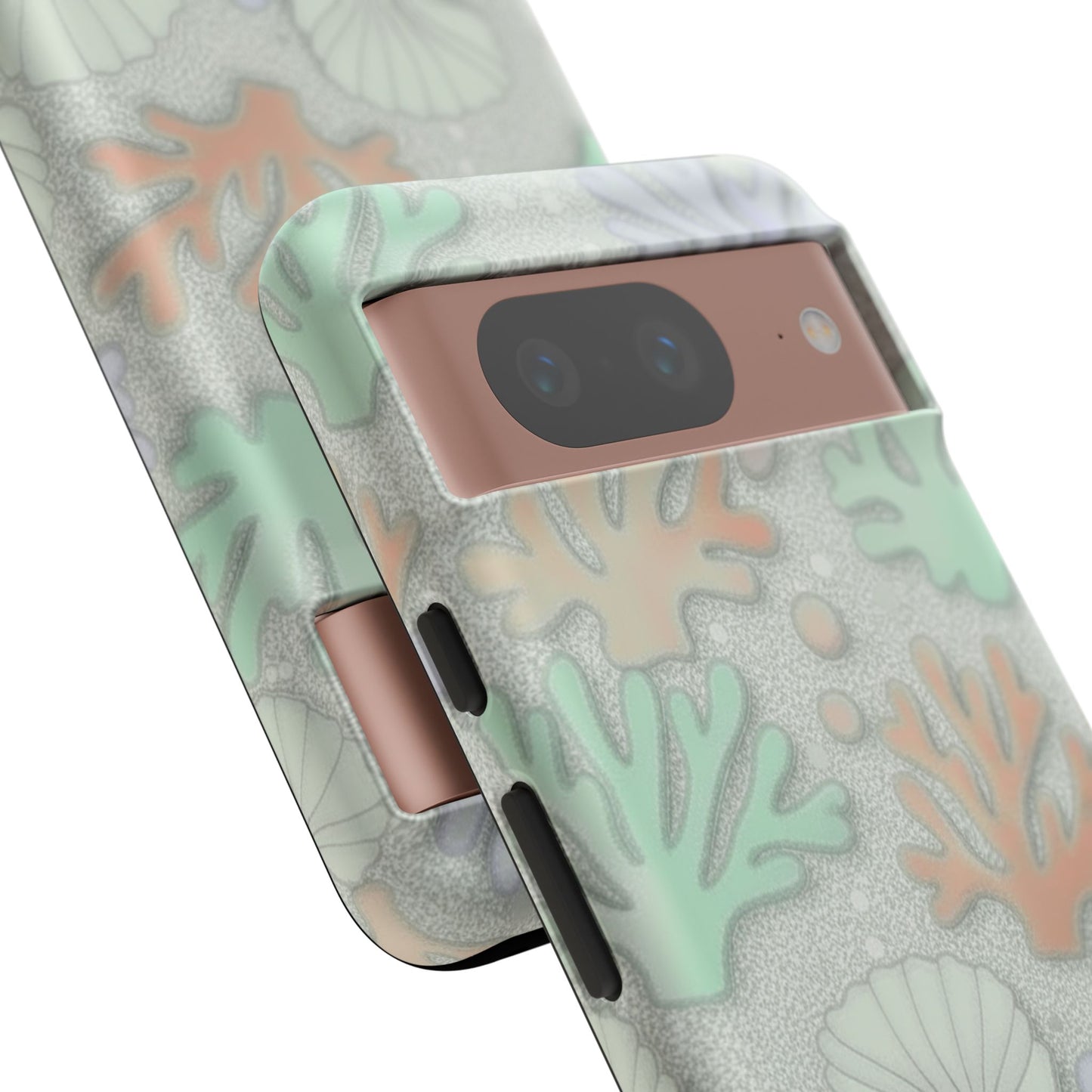 Pastel Coral Reef Tough Phone Case – Sea Shell & Coral Pattern Durable Protector