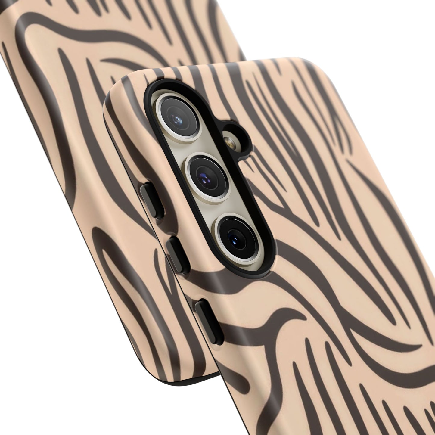 Zebra Stripe Tough Phone Case – Neutral Animal Print Protective Cover