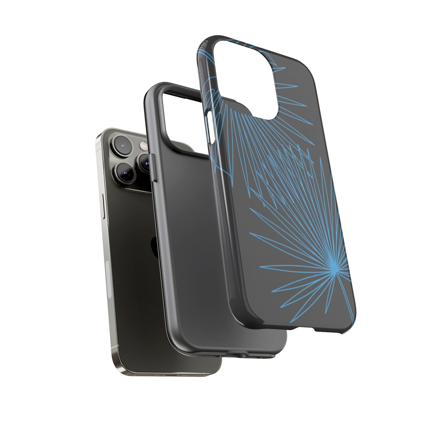 Blue Dandelion Burst Tough Phone Case — Protective Floral iPhone Cover