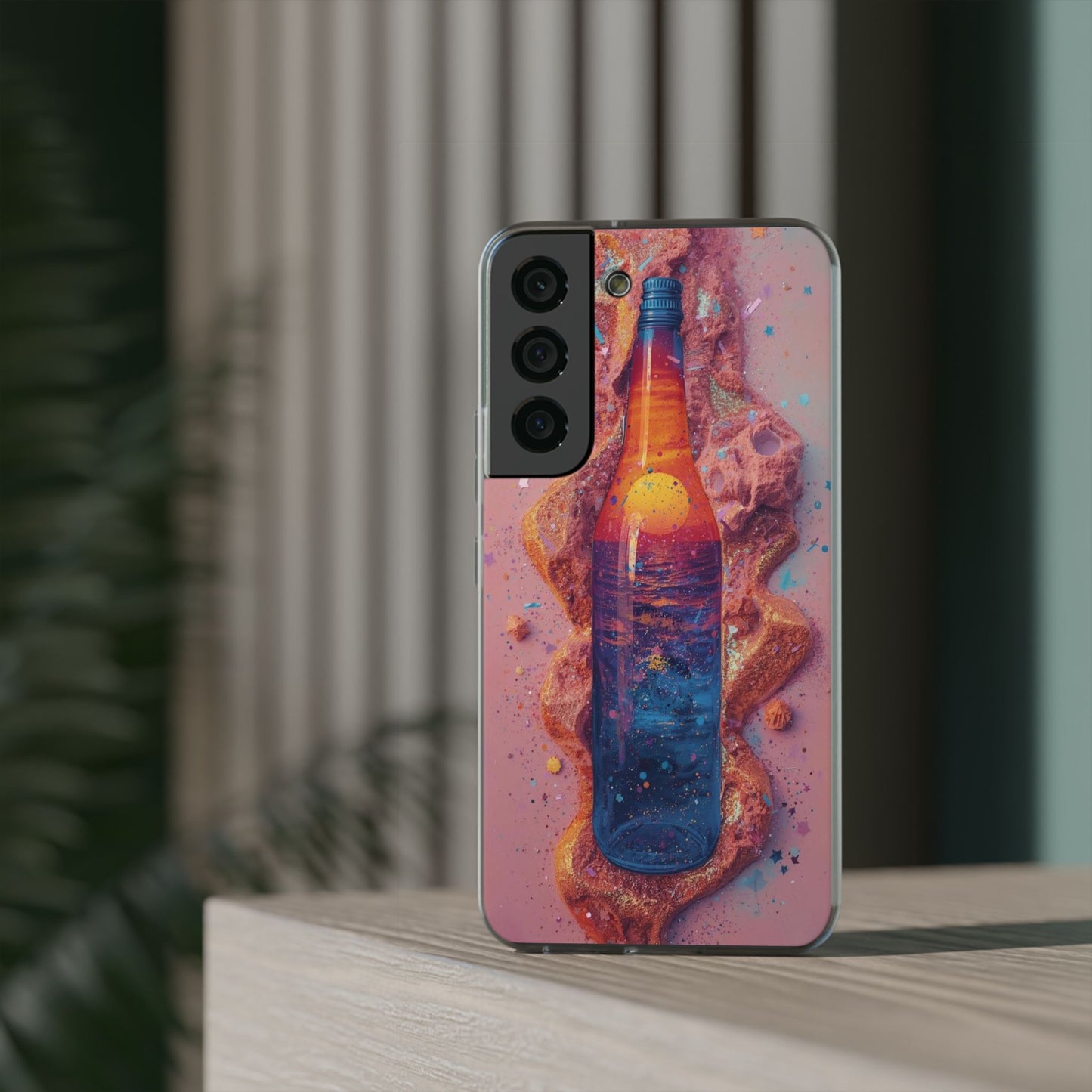 Phone Case — Surreal Sunset Bottle Art Flexible Protective Cover