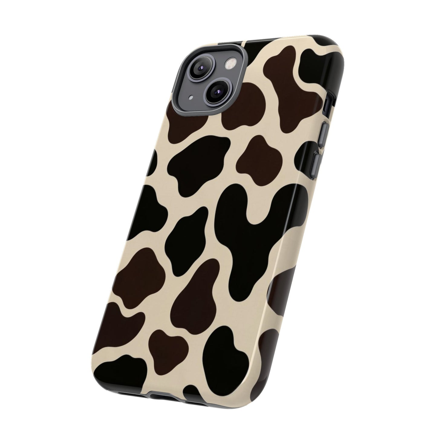 Cow Print Phone Case — Black & Cream Protective  Case