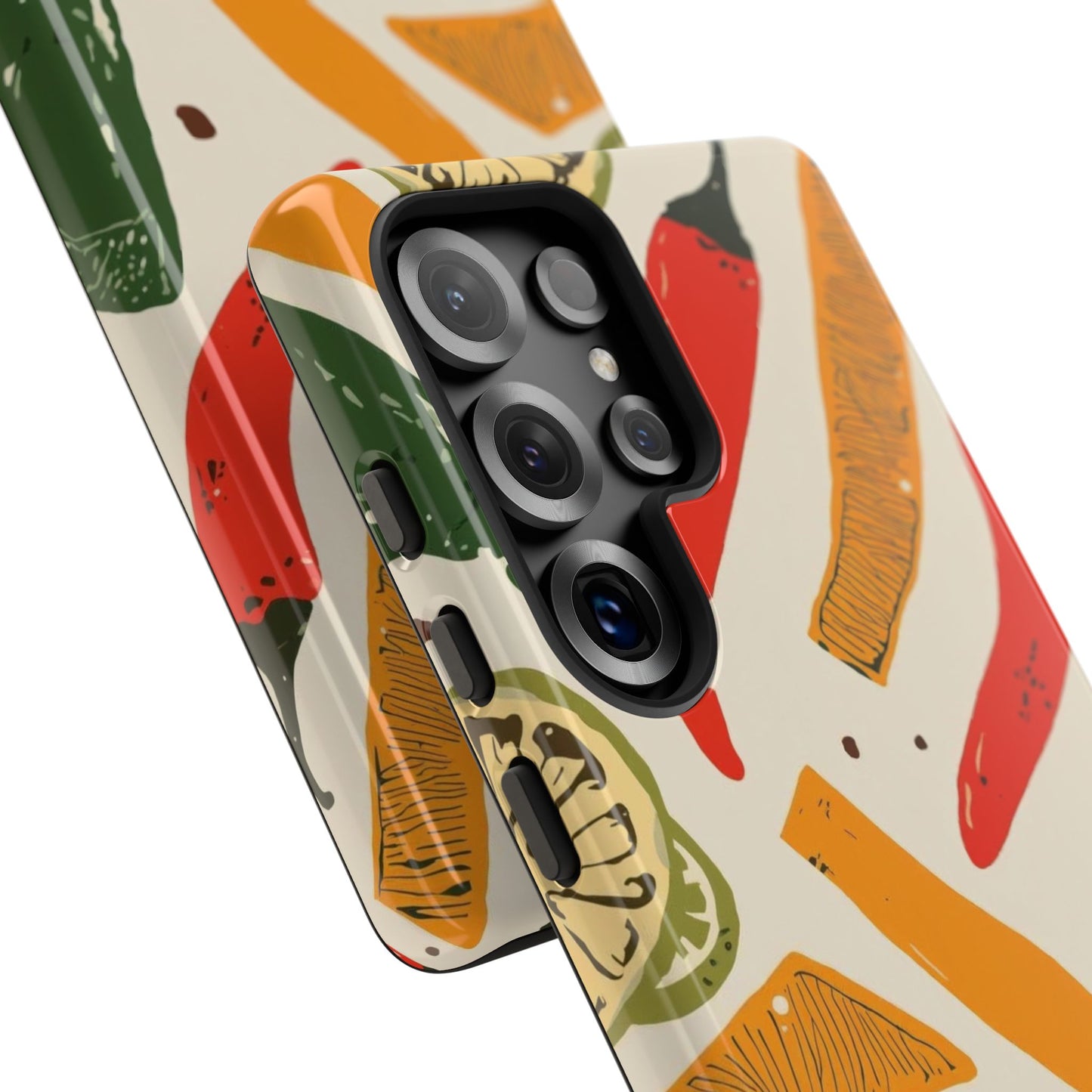 Spicy Peppers Phone Case – Colorful Chili, Lime & Citrus Pattern