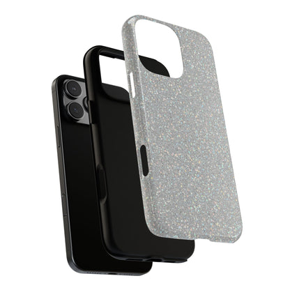 Glitter Silver Tough Phone Case — Sparkling Protective Phone Case