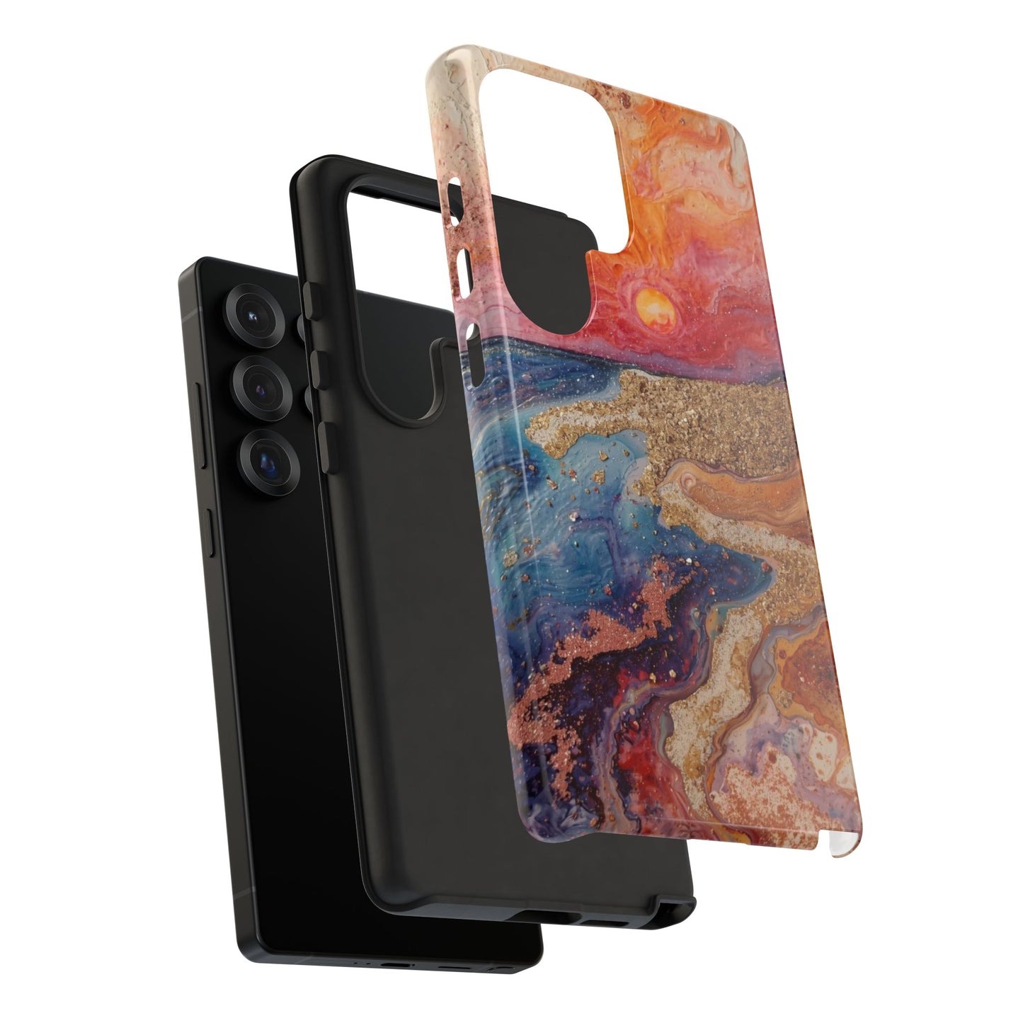 Sunset Coast Phone Case — Colorful Abstract Beach Art Tough Case