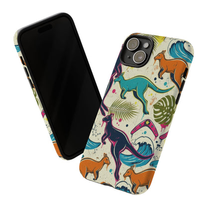 Tough Cases — Colorful Surfing Kangaroo Phone Case