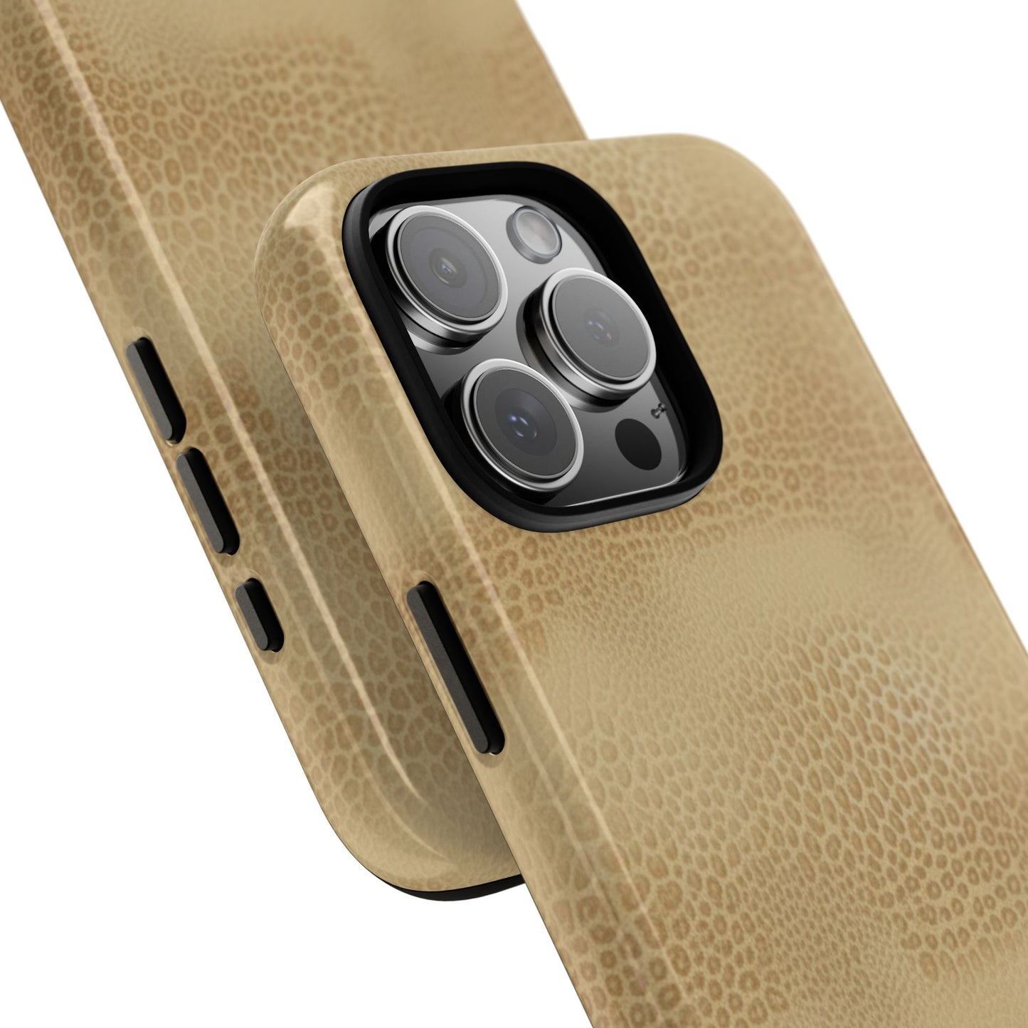Tan Distressed Leather Texture Phone Case — Rugged Protective iPhone Cover