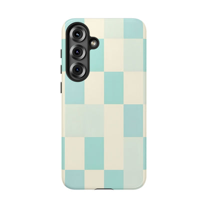 Pastel Checkerboard Tough Case – Mint & Cream Protective Phone Cover