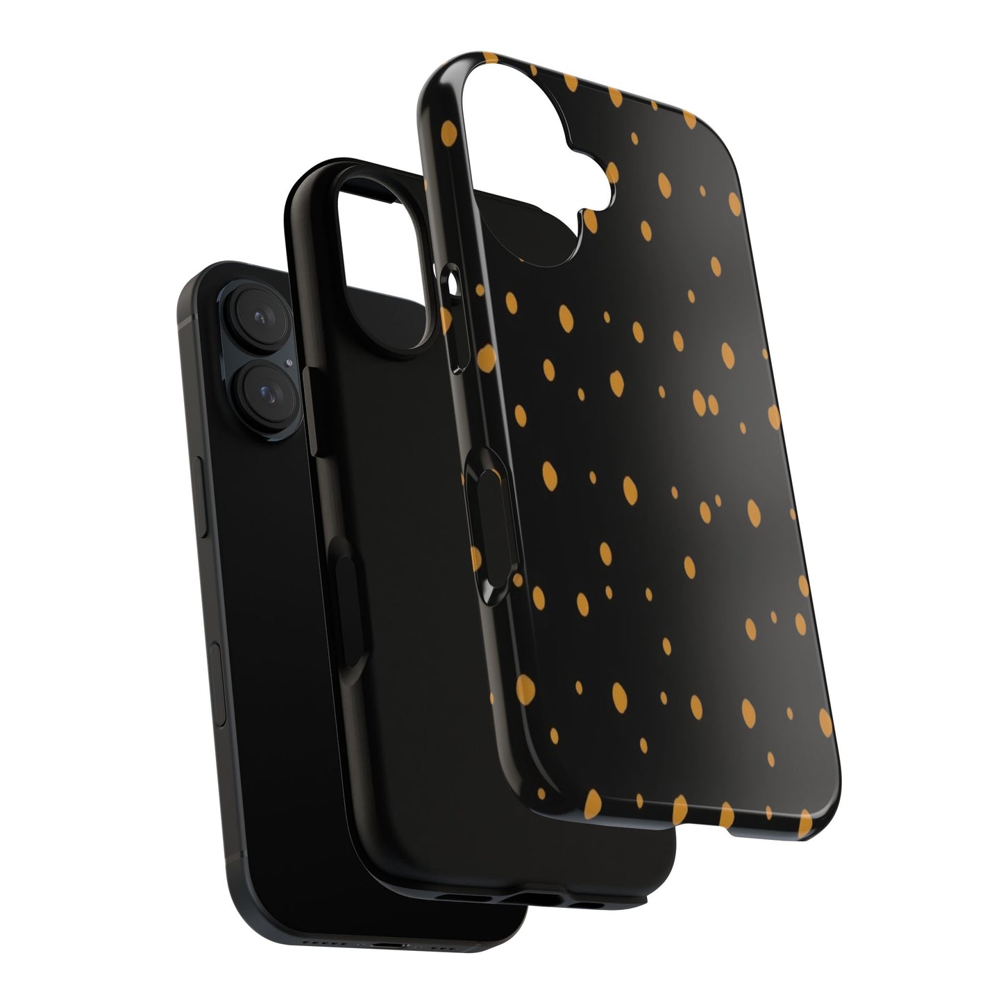 Black & Gold Dot Tough Phone Case — Protective Sparkle Pattern