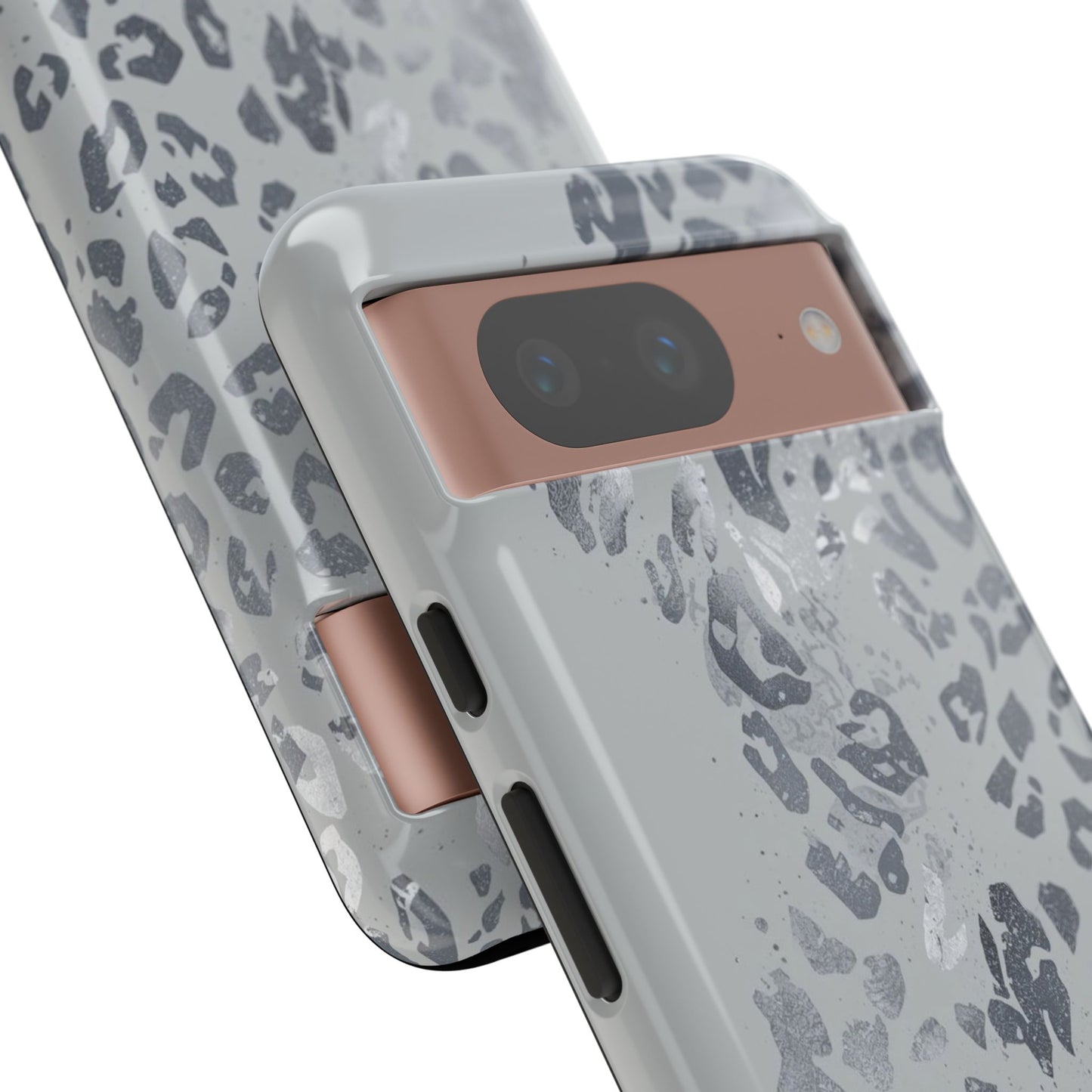 Gray Leopard Print Tough Phone Case