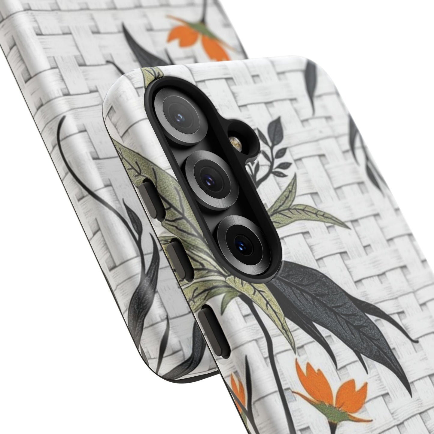 Floral Woven Tough Phone Case — Protective Botanical iPhone Cover