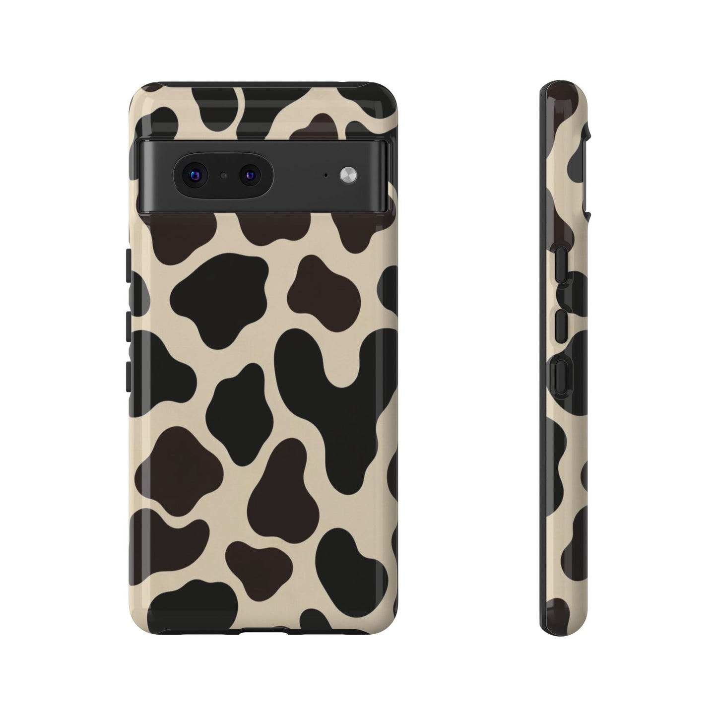 Cow Print Phone Case — Black & Cream Protective  Case
