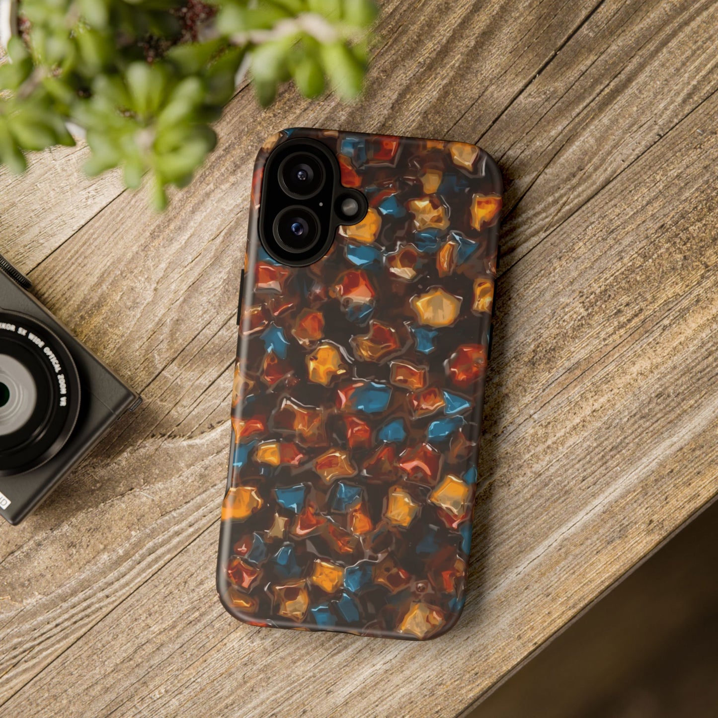 Phone Case - Amber Tortoiseshell Mosaic Protective Cover