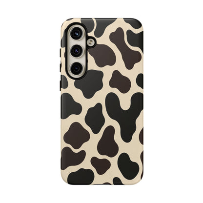 Cow Print Phone Case — Black & Cream Protective  Case