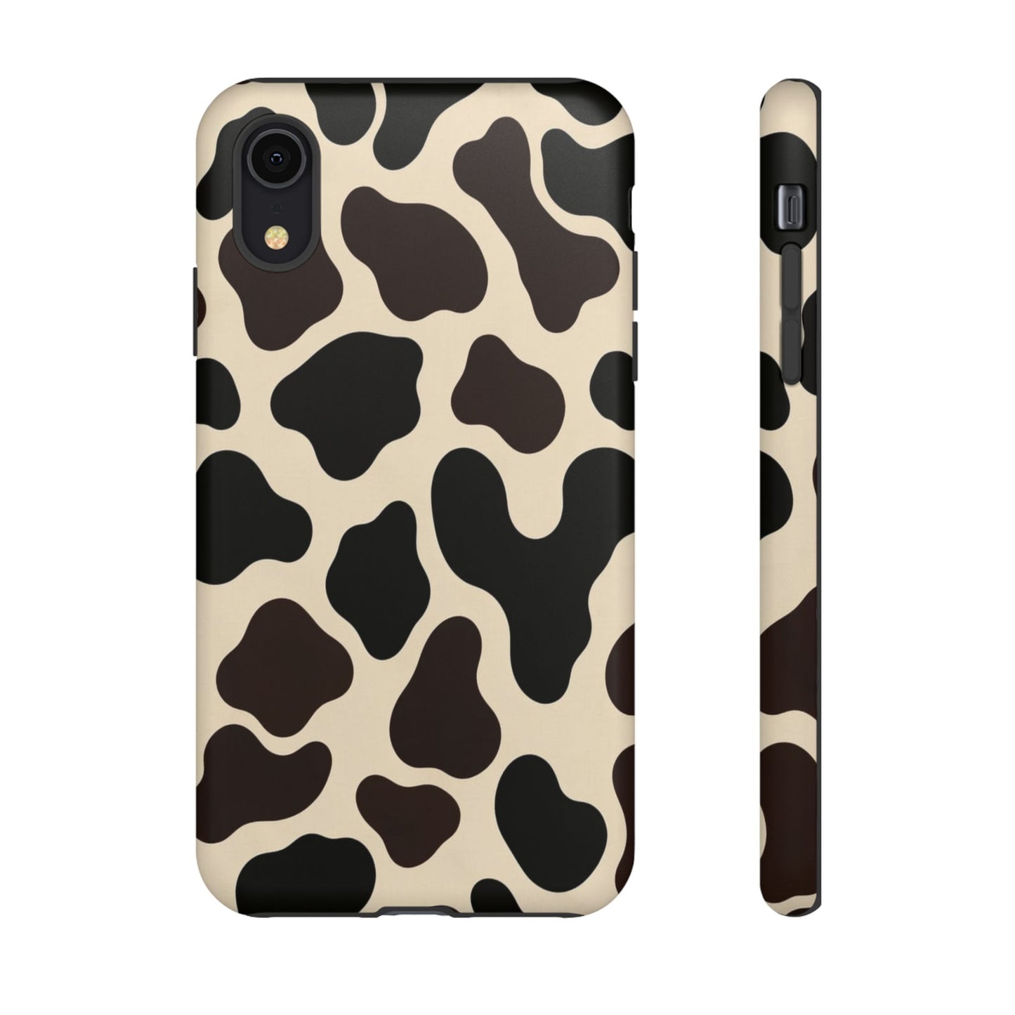 Cow Print Phone Case — Black & Cream Protective  Case