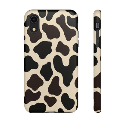 Cow Print Phone Case — Black & Cream Protective  Case