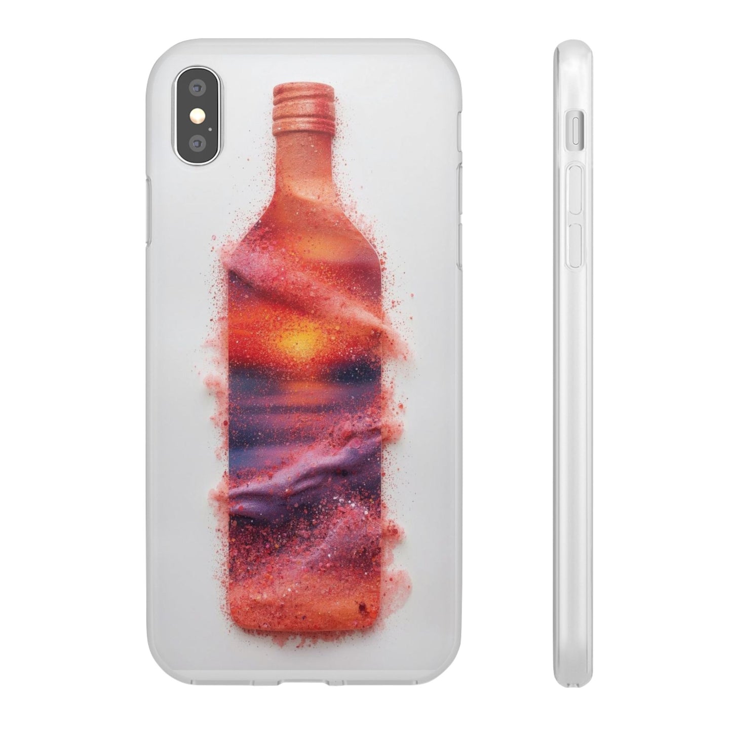 Galaxy Bottle Phone Case — Abstract Cosmic Beverage Design Flexible Case