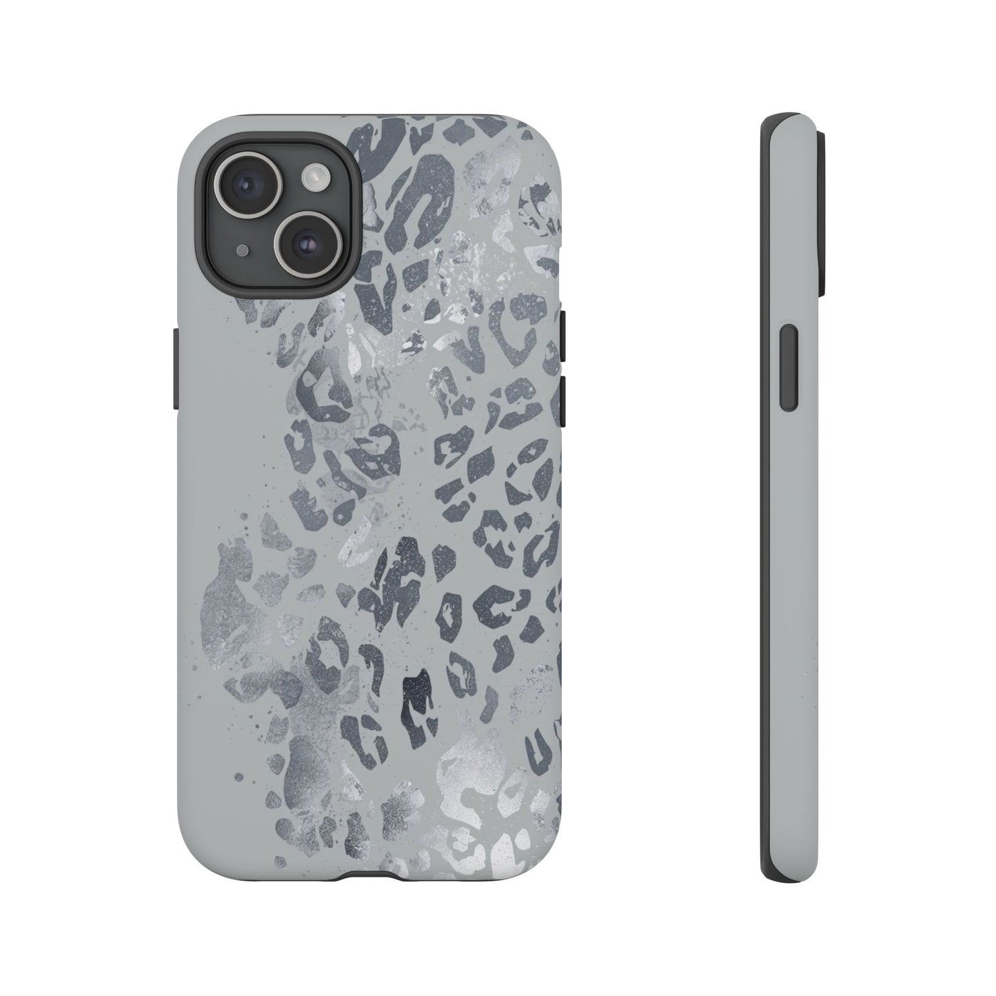 Gray Leopard Print Tough Phone Case