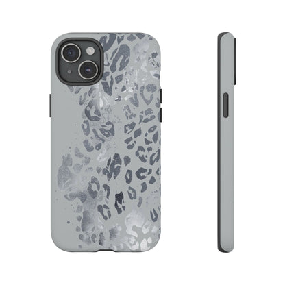 Gray Leopard Print Tough Phone Case