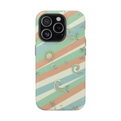 Magnetic Impact-Resistant Phone Case — Retro Surf Stripes