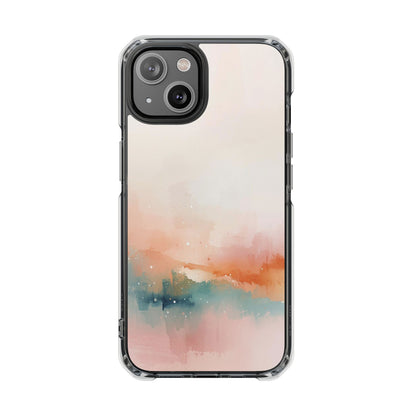 Clear Magnetic Impact Phone Case — Pastel Watercolor Sunset Design