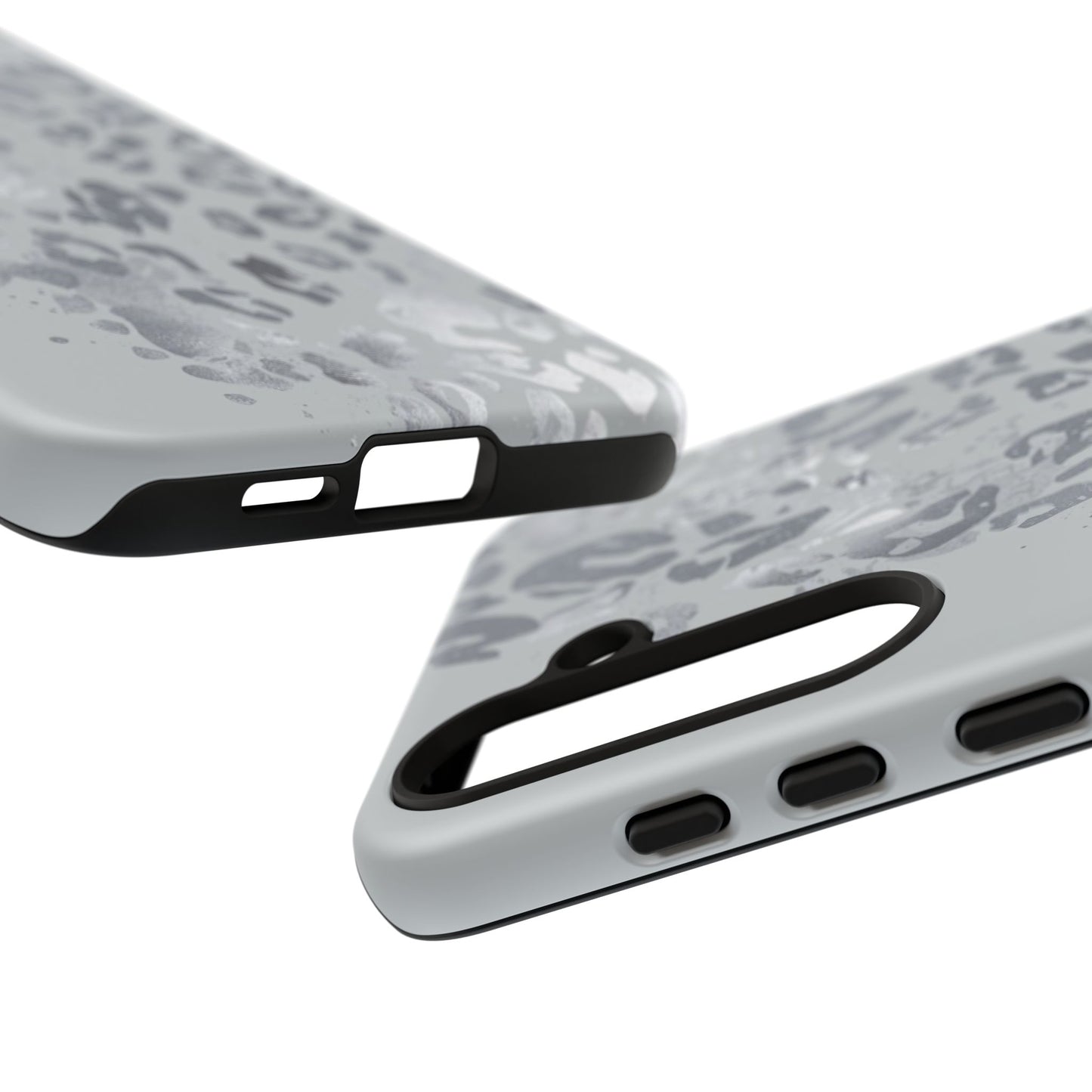 Gray Leopard Print Tough Phone Case