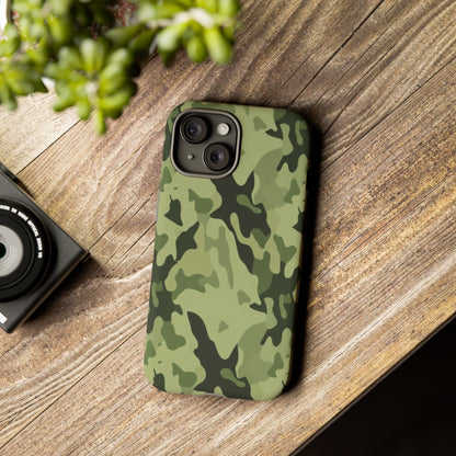 Camo Tough Phone Case — Military Green Protective iPhone Cover