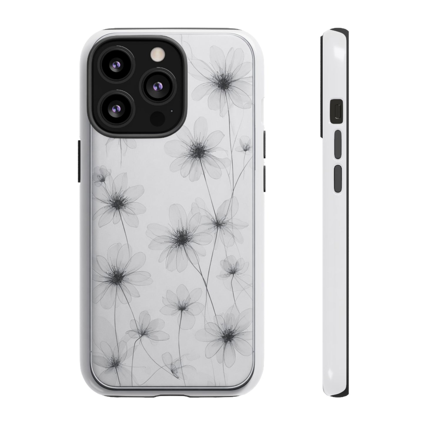 Tough Case — Black & White Floral Tough Phone Case