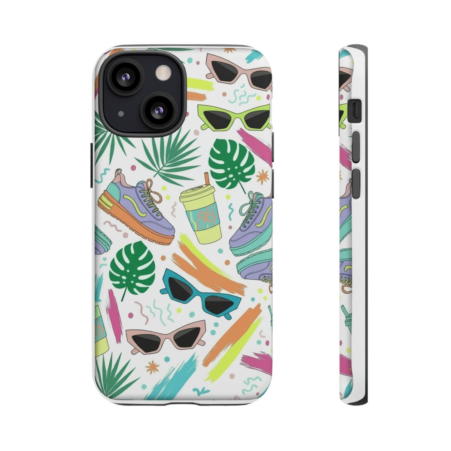 Tough Cases — Colorful Retro Sneakers & Sunglasses Phone Case