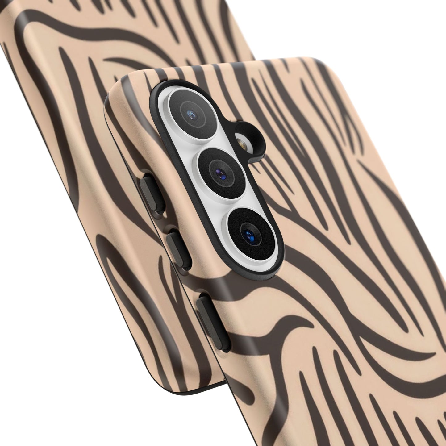 Zebra Stripe Tough Phone Case – Neutral Animal Print Protective Cover