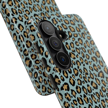Leopard Print Tough Phone Case - Blue Cheetah Protective Cover