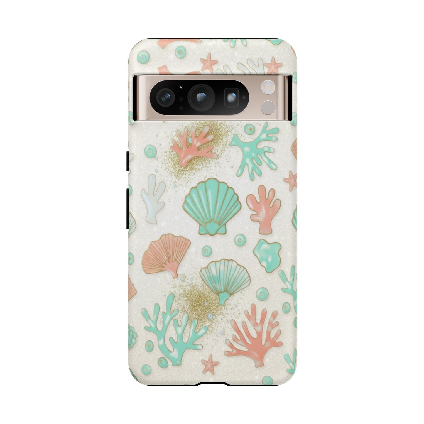 Seashell Coral Phone Case — Pastel Beach Shells Protective Tough Case