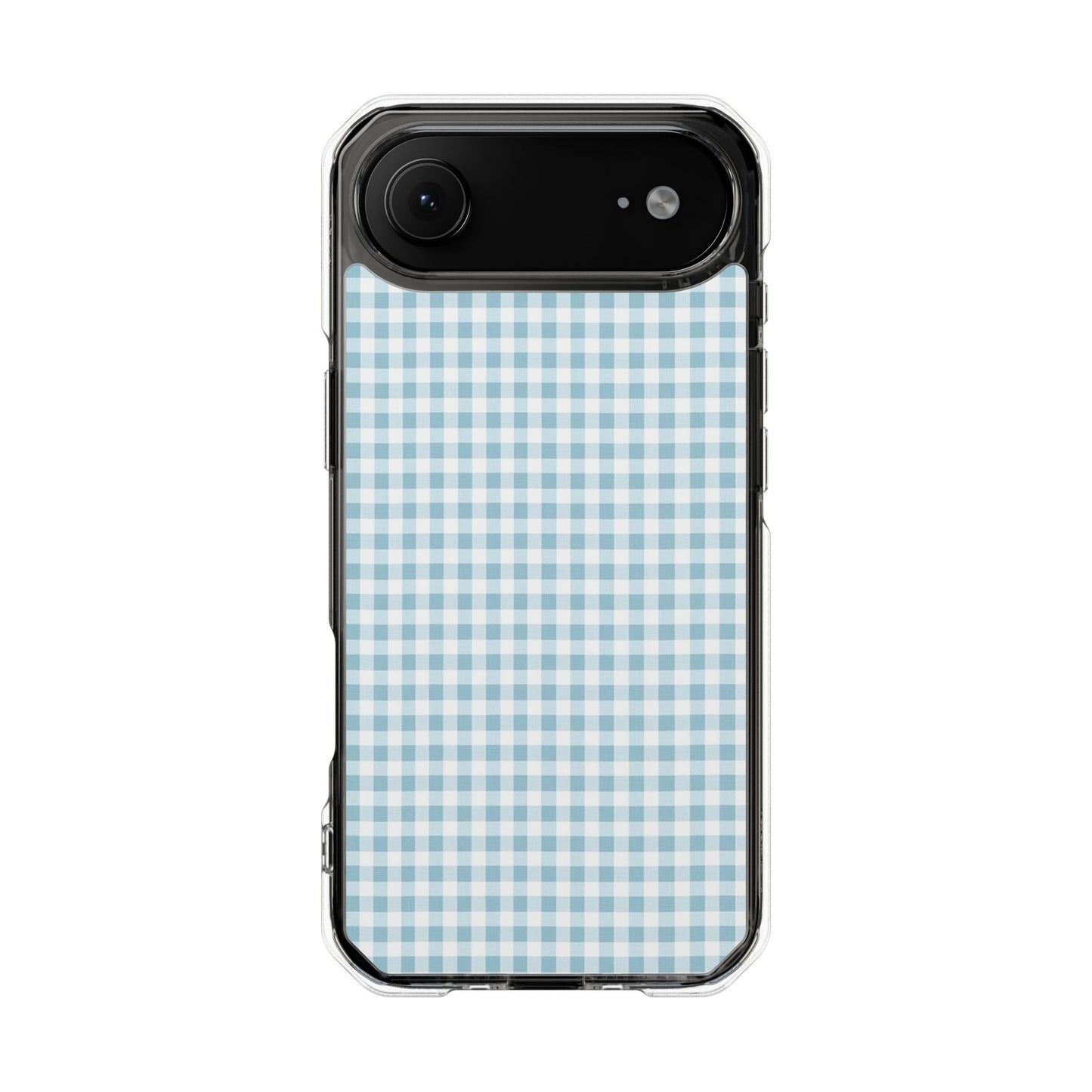 Blue Gingham Clear Magnetic Phone Case