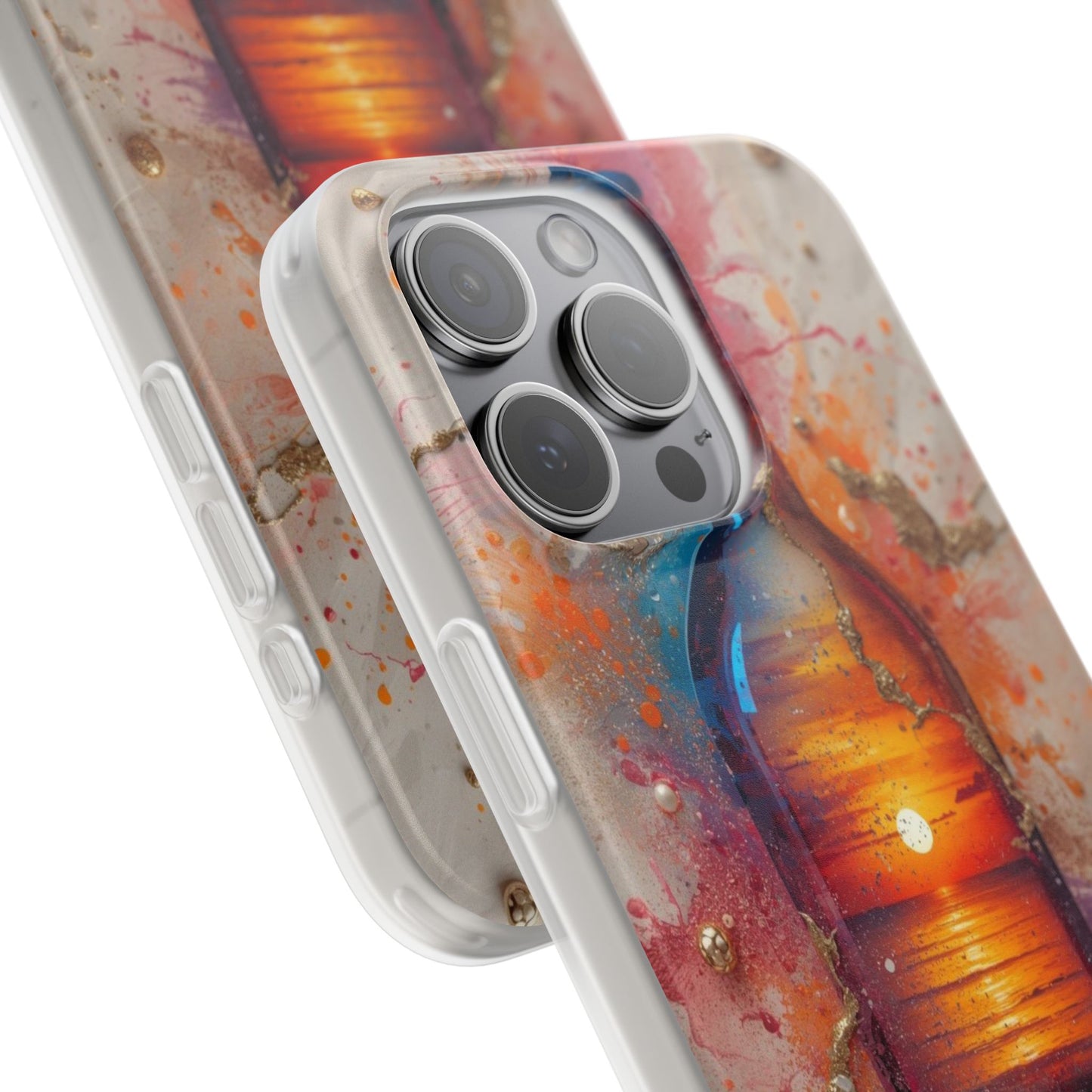 Copy of Floral Holographic Phone Case — Iridescent Leaves & Flowers Flexi Case