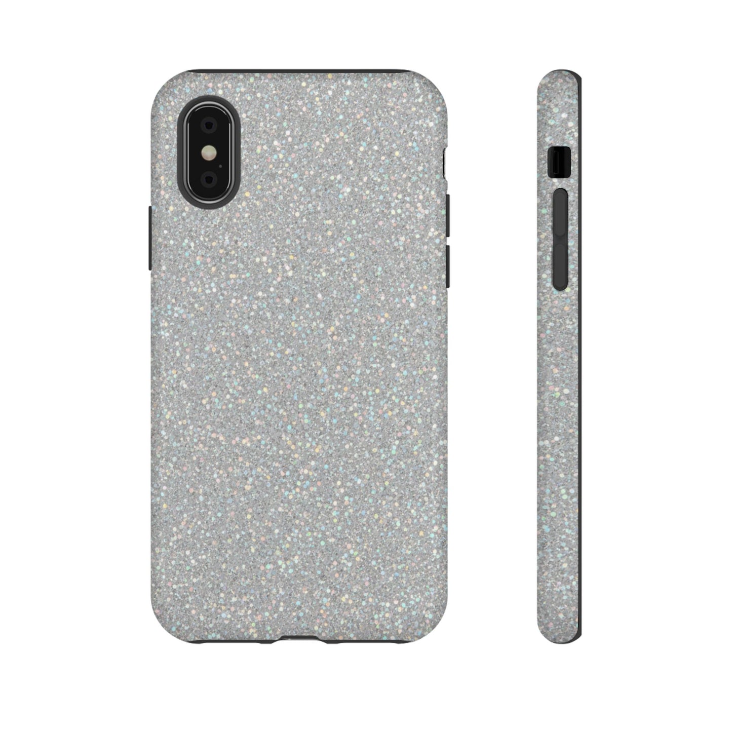 Glitter Silver Tough Phone Case — Sparkling Protective Phone Case