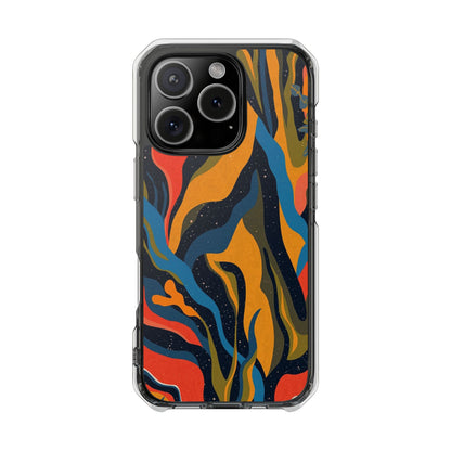 Clear Magnetic Phone Case — Retro Swirl Abstract Design