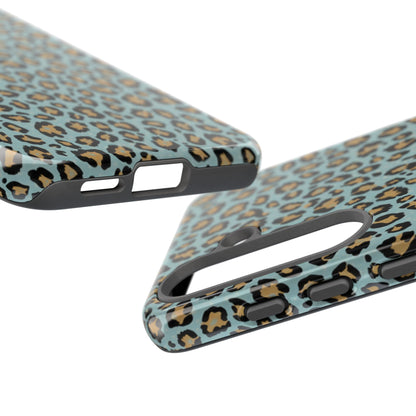 Leopard Print Tough Phone Case - Blue Cheetah Protective Cover