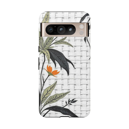 Floral Woven Tough Phone Case — Protective Botanical iPhone Cover