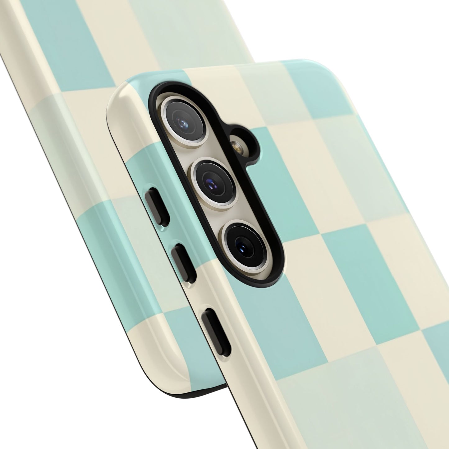 Pastel Checkerboard Tough Case – Mint & Cream Protective Phone Cover