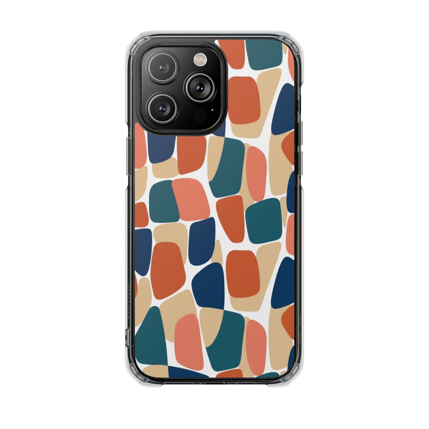 Clear Magnetic Phone Case — Abstract Color Block Protective Case