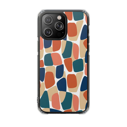 Clear Magnetic Phone Case — Abstract Color Block Protective Case