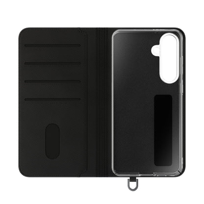 Checkered Flip Phone Case – Black & Cream Retro Grid Wallet Case