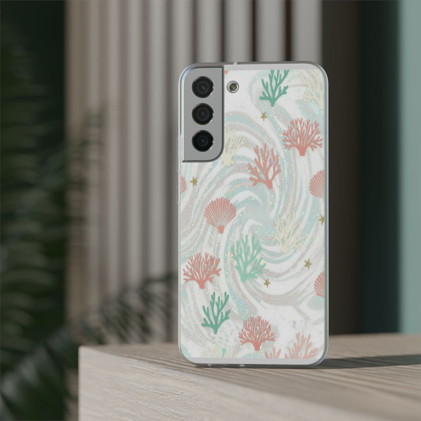 Pastel Seashell Phone Case — Coral Reef Wave iPhone Cover