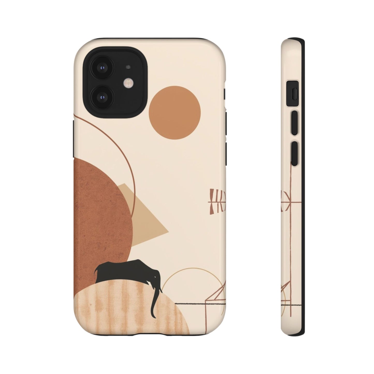 Abstract Earth Tones Phone Case — Minimal Geometric Design