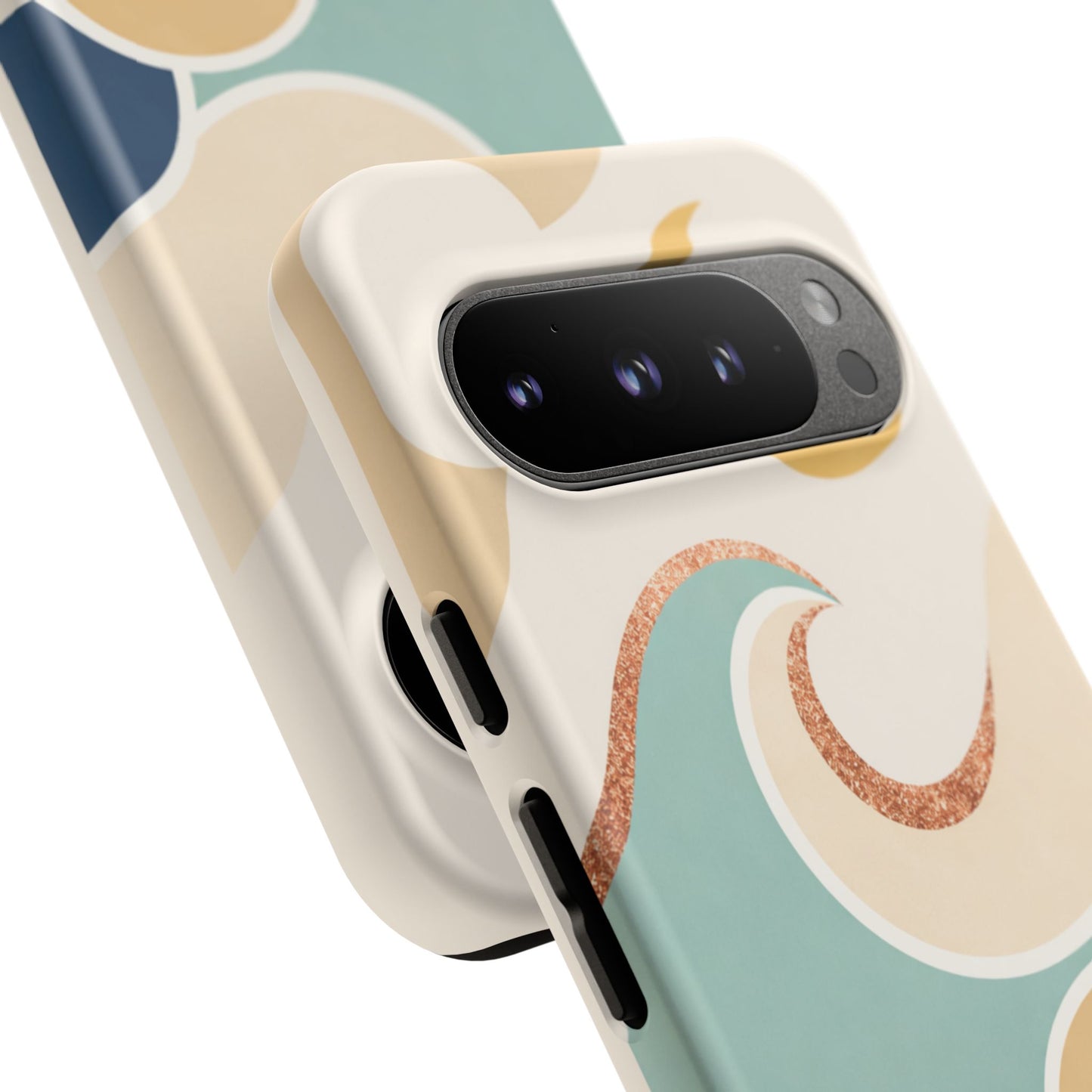 Sea Breeze Tough Phone Case — Retro Waves & Shells Design