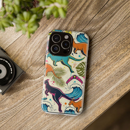 Tough Cases — Colorful Surfing Kangaroo Phone Case