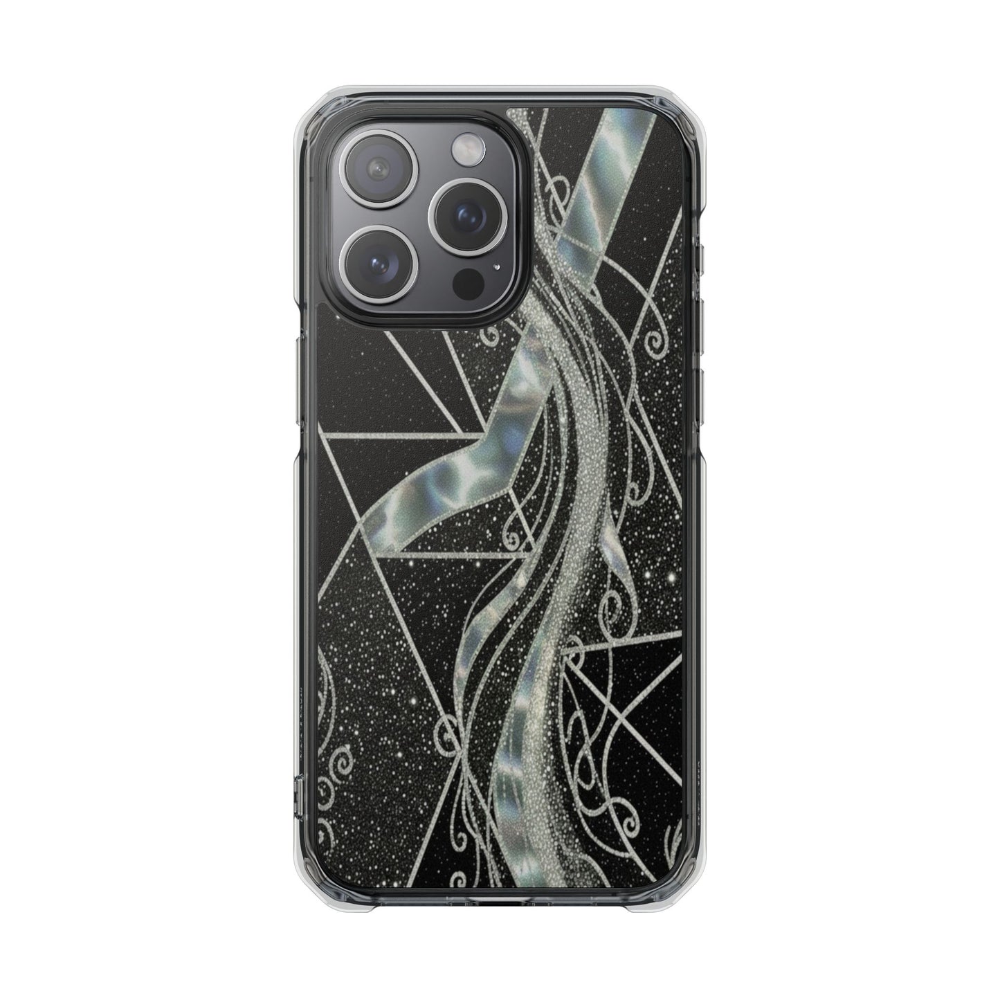 Clear Magnetic Impact Phone Case — Iridescent Geometric Design
