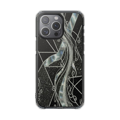 Clear Magnetic Impact Phone Case — Iridescent Geometric Design