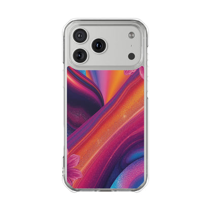 Clear Magnetic Impact Phone Case — Colorful Floral Design