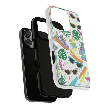 Tough Cases — Colorful Retro Sneakers & Sunglasses Phone Case