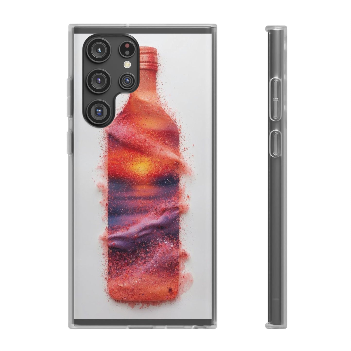 Galaxy Bottle Phone Case — Abstract Cosmic Beverage Design Flexible Case